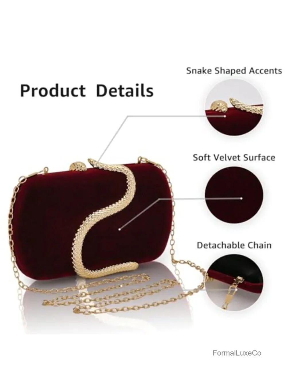 Velvet Evening Clutch Purse with Chain Magnetic Lock Shoulder Handbag